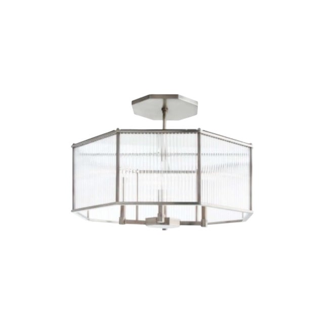 Arteriors Modern Hera Silver Finished Octagonal Chandelier For Sale