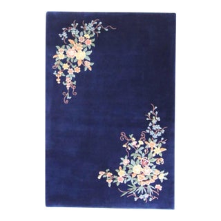 Vintage Mid Century Art Deco Chinese Rug 6' X 9' For Sale