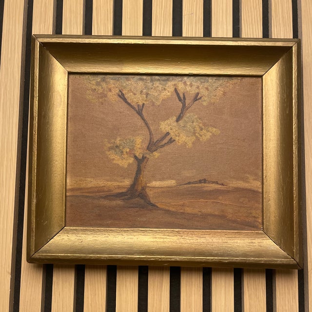 Early 20th Century Tonalist Landscape Painting With Solitary Tree, Gilt Frame For Sale In Nantucket - Image 6 of 7