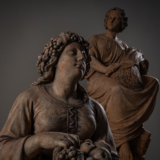 Franz Melnitzky, Summer, Autumn, and Winter Sculptures, 1855, Terracotta, Set of 3 For Sale - Image 8 of 18