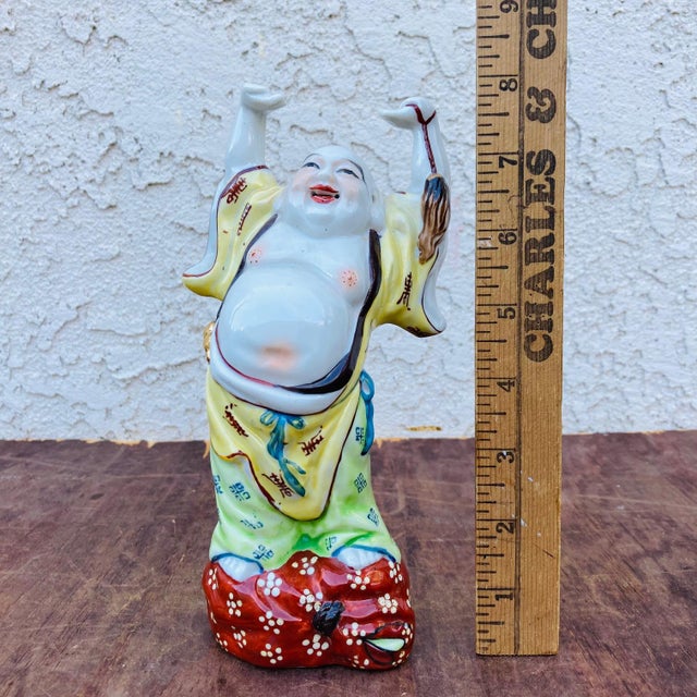 Mid Century Famille Rose Porcelain Buddha Figure For Sale - Image 11 of 11