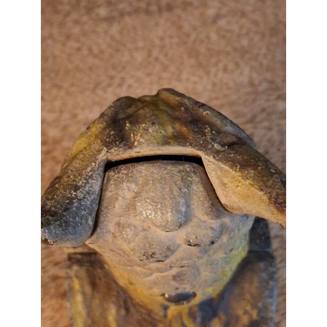 Vintage Cast Iron Owl on Stump Still Bank Gold Finish 3.7" Moore Pg 90 #599 For Sale - Image 16 of 18
