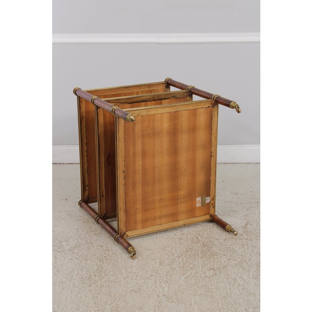 Henredon Burl Walnut 3 Tier Rolling Side Table Cart For Sale - Image 13 of 14