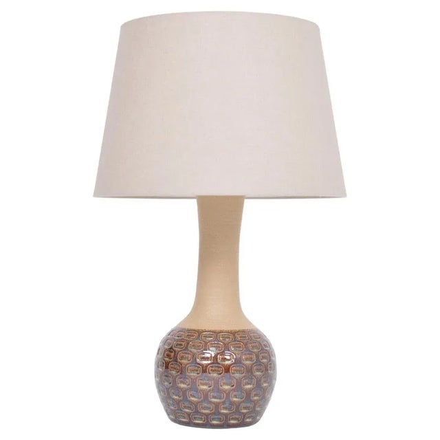 Mid-Century Modern Danish Lamp in Stoneware with Graphic Pattern from Soholm, 1970s For Sale - Image 9 of 9