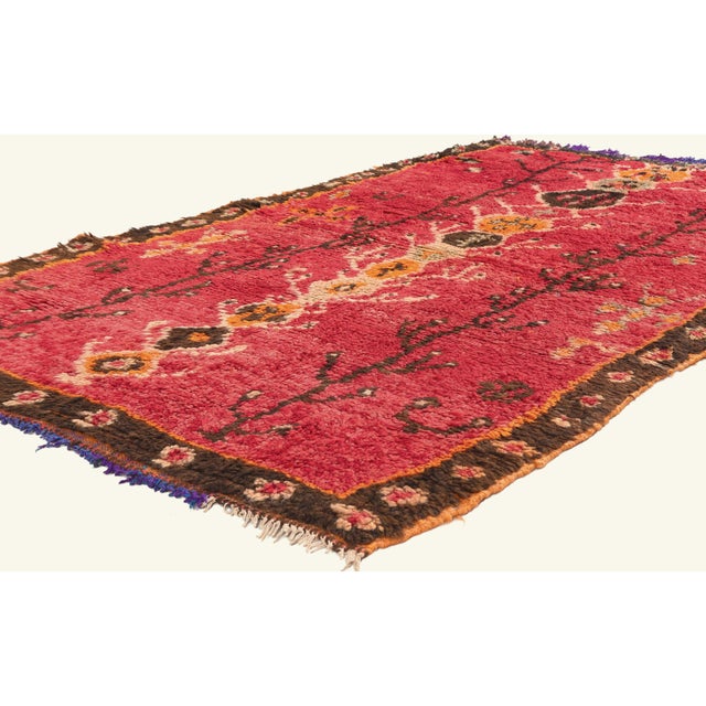 22011 Vintage Boujad Moroccan Rug, 04'05 x 06'09. The Eternal Lineage: A Vintage Boujad Moroccan Masterpiece of Sacred...