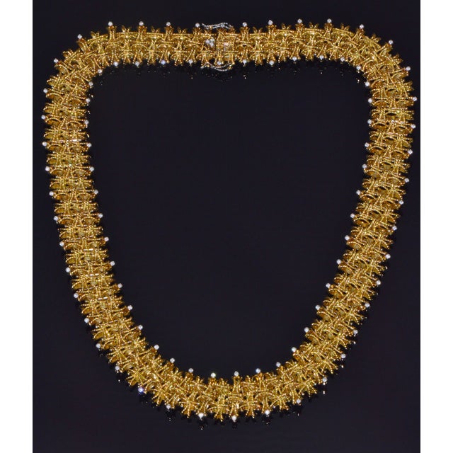 Authentic Roberto Coin Barocco solid 18K yellow gold diamond collar necklace. This gorgeous necklace features incredibly...
