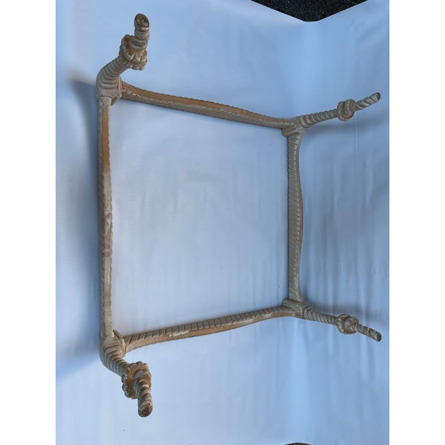 Carved Wood Rope Knot Marble Top Table For Sale - Image 9 of 12