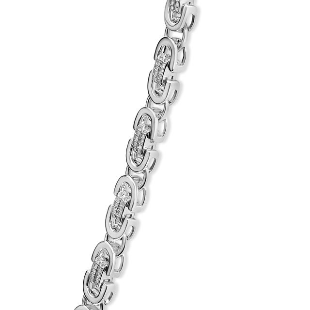 Haus of Brilliance Sterling Silver 2 1/2 Cttw Diamond Eternity Men's Station Necklace For Sale - Image 4 of 6