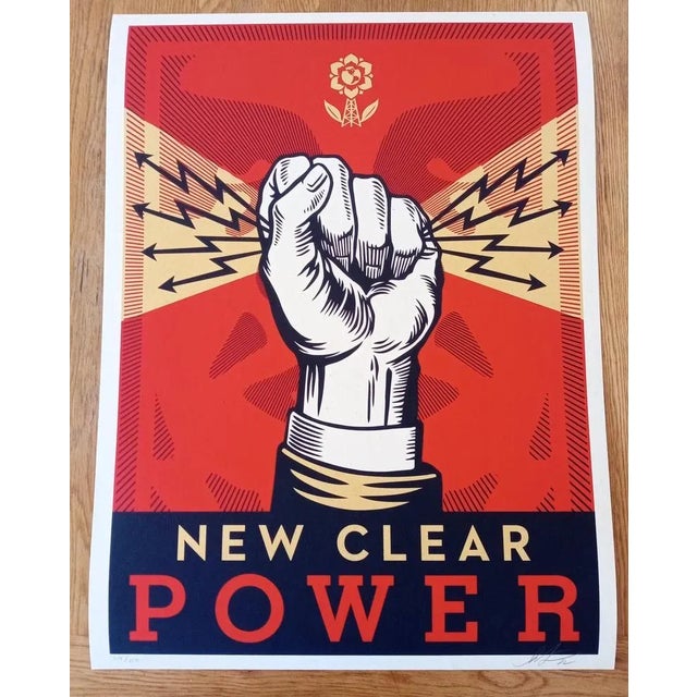 Shepard Fairey (Obey) New Clear Power, 2022 Cream paper Edition of 350 copies Dimension 61 x 46 cm This piece is...
