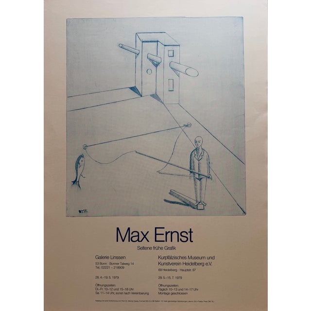 Original 1979 exhibition poster featuring the influential German artist Max Ernst, created for Galerie Linssen in Bonn....