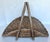 Antique hand crafted woven wicker basket with bent wood frame handle. The open ends of the basket were perfectly designed...