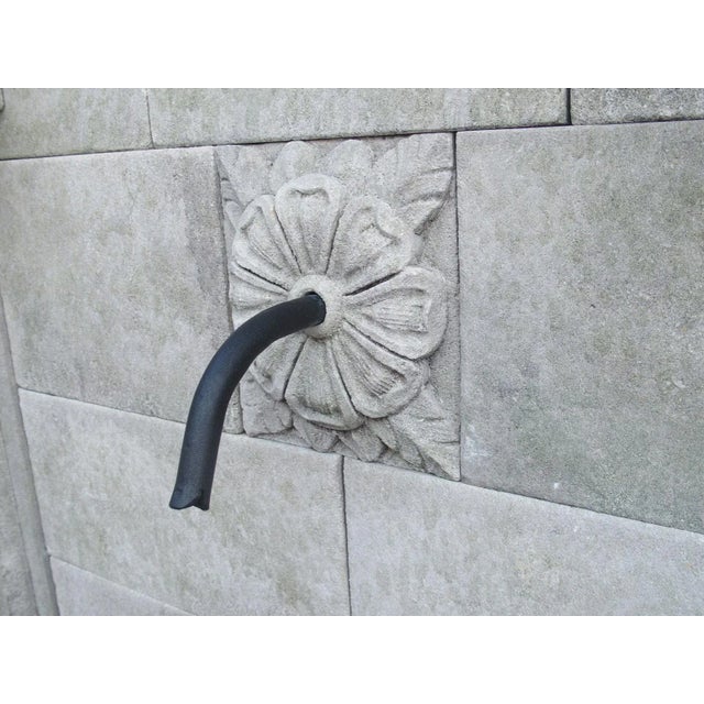 Metal Neoclassical Style Carved Limestone Wall Fountain From Northern Italy For Sale - Image 7 of 12