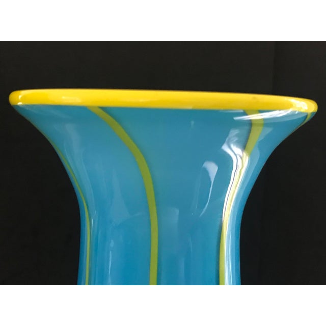 Turquoise Blue Art Glass Vase Chairish
