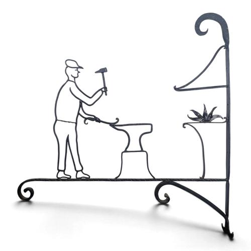 Brown Blacksmiths Gallows Sign in Wrought Iron For Sale - Image 8 of 8