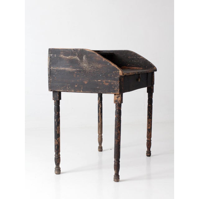 Antique Primitive Painted Wood Writing Desk With Cubbies For Sale - Image 16 of 18