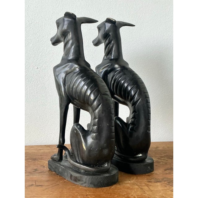 Vintage Boho Bronze Whippets - A Pair For Sale - Image 9 of 12