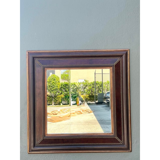 Vintage Nail Head Mirror For Sale - Image 11 of 12