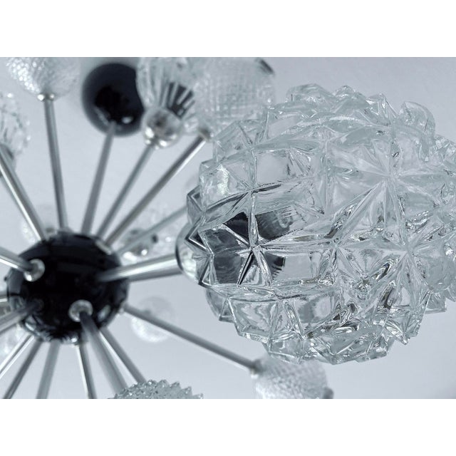 Metal Large Sputnik Glass Pendant Lamp, 1970s For Sale - Image 7 of 18