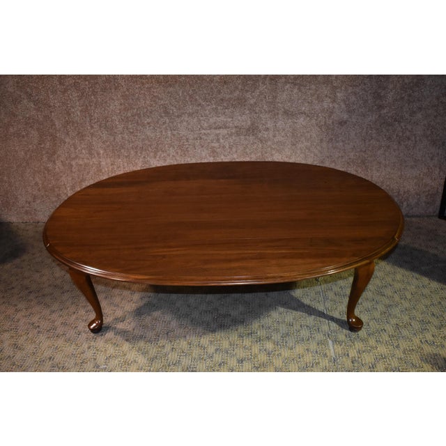 Vintage Ethan Allen Queen Anne Style Cherry Drop Leaf Coffee Table