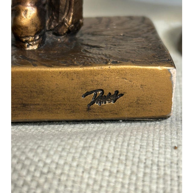 Bronze Vintage 1989 Austin Productions Gentleman & Lady Golfers – Pair of Sculptures For Sale - Image 8 of 9