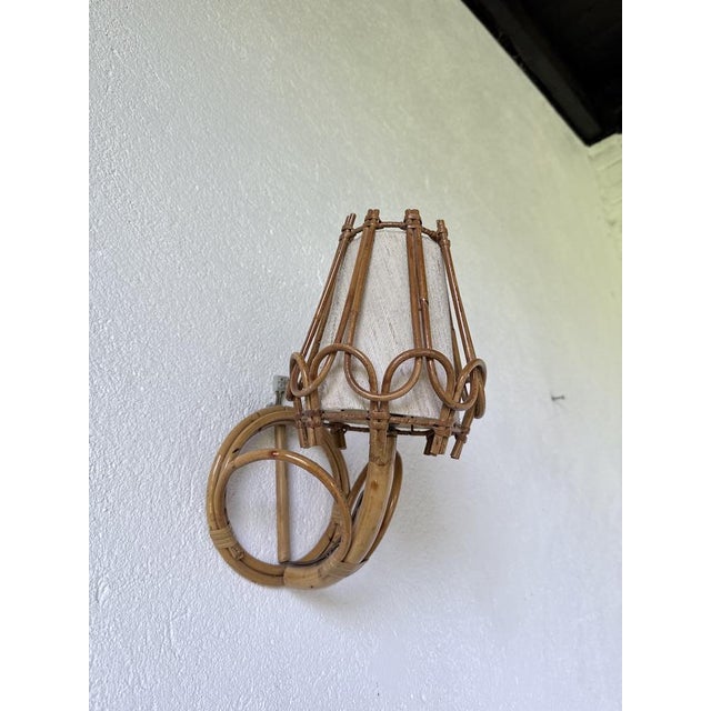 Rattan Wall Sconces by Louis Sognot, 1960, Set of 2 For Sale - Image 18 of 18