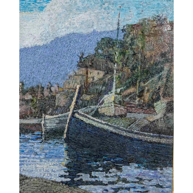Ferruccio Piovano, Port of Camogli, Oil on Cardboard, Signed, 1974 For Sale - Image 4 of 9