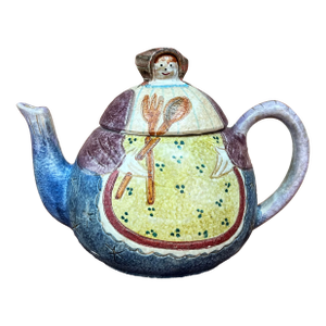 Vintage Italian Figural Woman Ceramic Tea or Coffee Pot