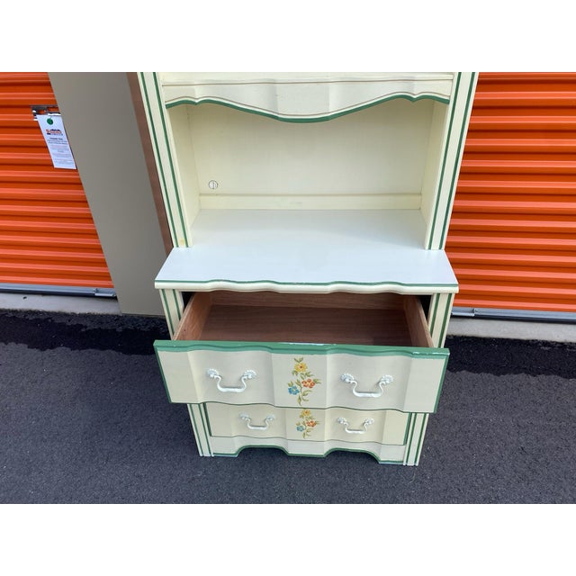 Wood Vintage Stanley 3 Drawer Dresser With Hutch Top For Sale - Image 7 of 10