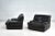 Pair Guido Faleschini Black Leather Lounge Chairs, Italy 1970 For Sale - Image 12 of 12