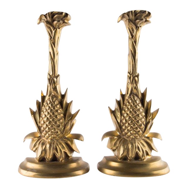 Heavy Solid Brass Pineapple Bookends Chairish