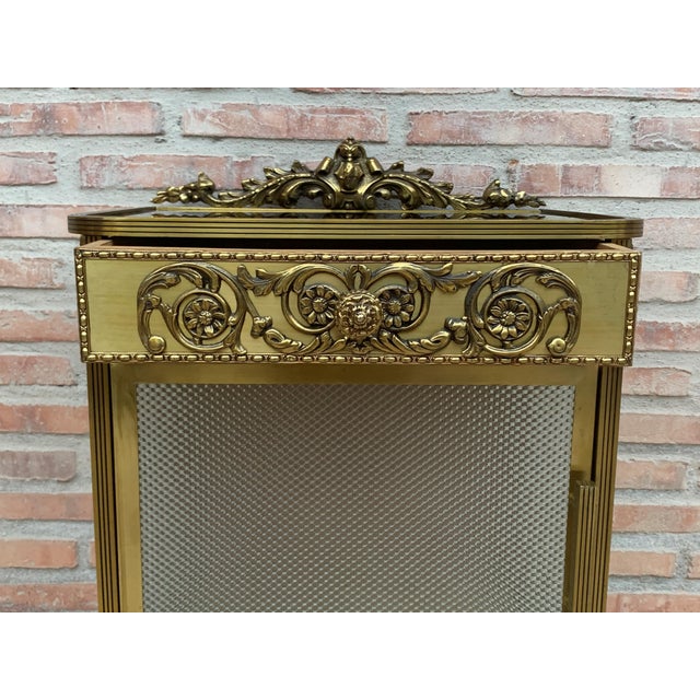 Bronze Mid-Century Modern Single Bronze Vitrine Nightstand With Glass Door and Drawer For Sale - Image 8 of 10