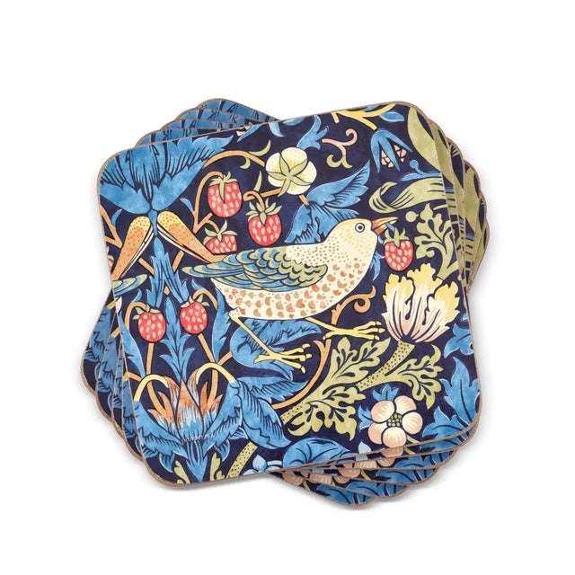 2020s Spode Morris & Co Strawberry Thief Blue Coasters, Set of 6 For Sale - Image 5 of 5