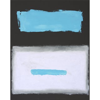 Rothko Surprise #187 Aqua White Black Minimalist Oil on Canvas 2026 For Sale