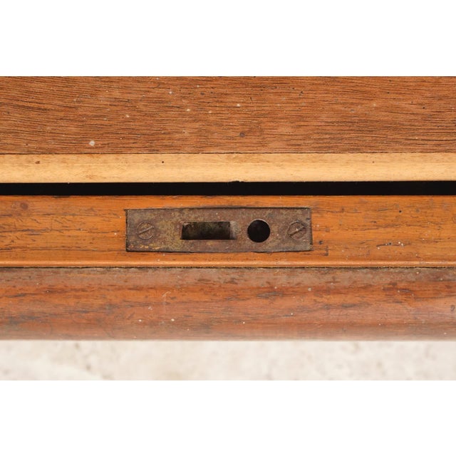 Wood Vintage European Mid Century Double Tambour Door Office File Cabinet For Sale - Image 7 of 12