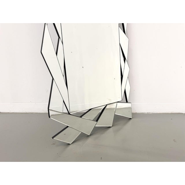 Vintage Graphic Faceted Mirror, 2000s For Sale - Image 6 of 13