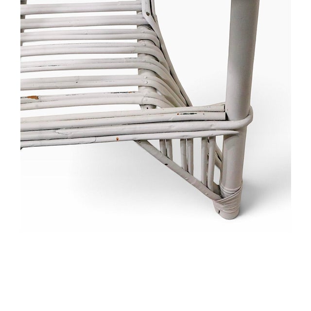 Ficks Reed Early 20th Century Large Stick Wicker Console Table in White Paint Finish For Sale - Image 4 of 18