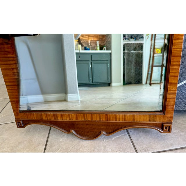 Rectangle Federal or Empire-Style Satinwood Marquetry Wall Mirror For Sale - Image 11 of 16