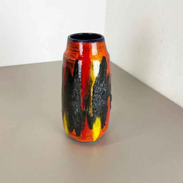 German Fat Lava Vase from Scheurich, 1970s For Sale - Image 4 of 18