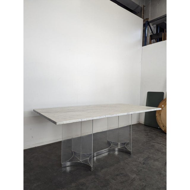 Large Table with Marble Top by Alessandro Albrizzi, in Very Good conditions.