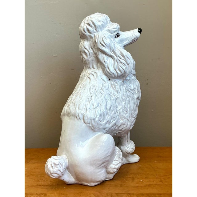 Mid 20th Century Vintage Italian White Ceramic Poodle Sculpture For Sale - Image 5 of 12