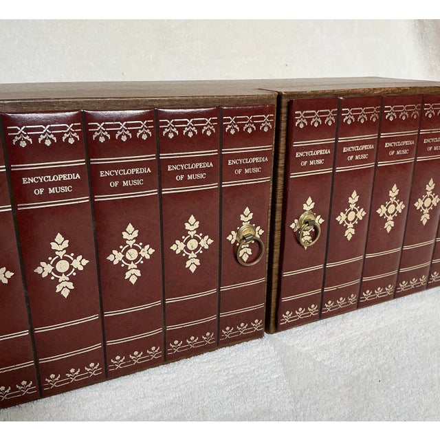 Vintage Mid-Century Cassette Tapes Storage Case "Encyclopedia of Music" Books For Sale - Image 4 of 12