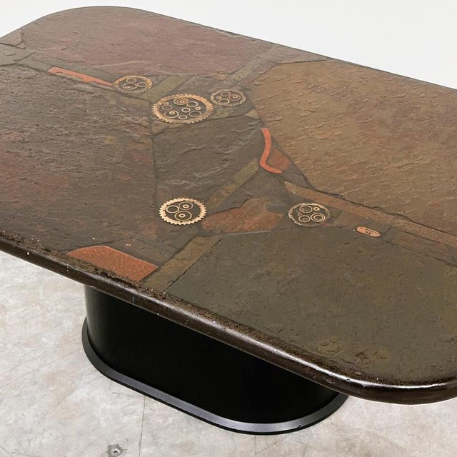 Brutalist Mixed-Media Coffee Table by E. Kneip, 1993 For Sale - Image 6 of 14