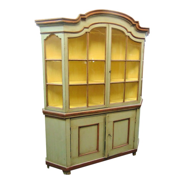 19th C Italian Painted China Cabinet For Sale
