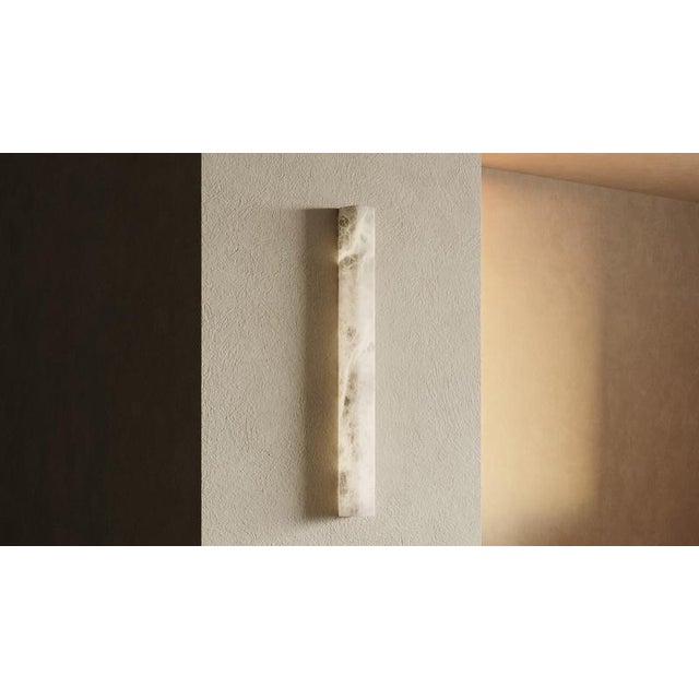Not Yet Made - Made To Order Square Slim 64 Wall Lamp by United Alabaster For Sale - Image 5 of 6