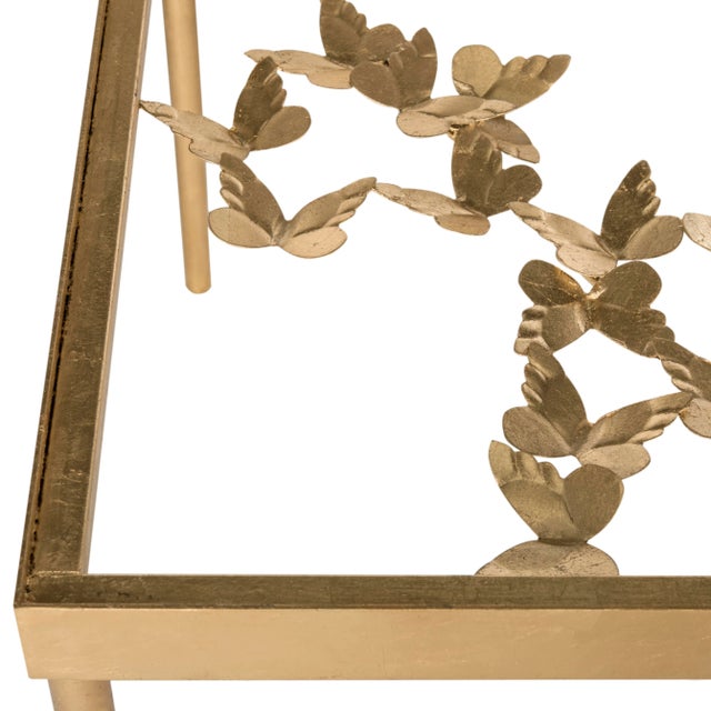 Modern Butterfly Coffee Table, Antique Gold For Sale - Image 3 of 7