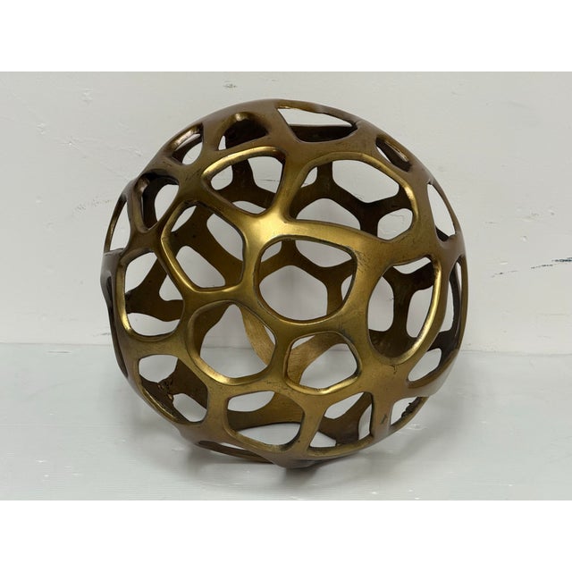 2010s Z Gallerie Gold Metal Sphere For Sale - Image 5 of 12