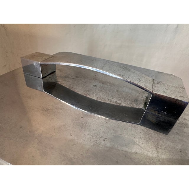 Art Deco French Glass Lidded Box with Chrome Lid, 1920 For Sale - Image 10 of 12