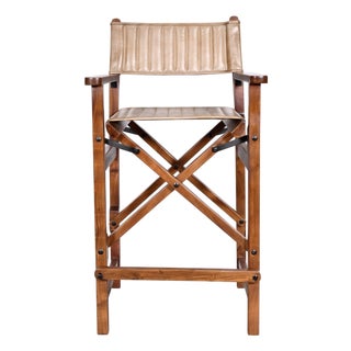 Leather Bar Stool - Brown For Sale