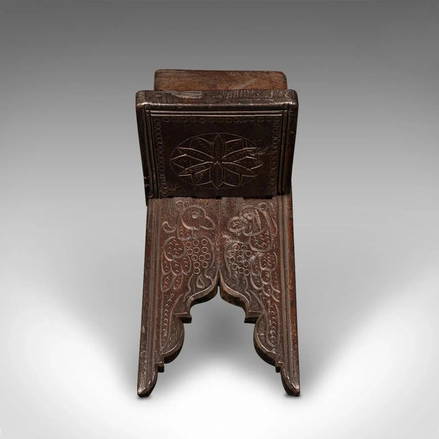 1900s Victorian Antique Folio Stand, Anglo Indian, Folding Book Rest, Desktop For Sale - Image 4 of 10