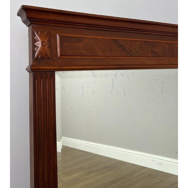 Antique French Carved Walnut Wall Mirror For Sale - Image 3 of 11